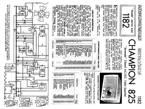 Serenade 825; Champion Electric, (ID = 1051356) Radio