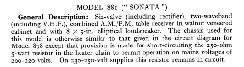 Sonata 881; Champion Electric, (ID = 574704) Radio