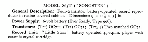 Songster 865T; Champion Electric, (ID = 574683) R-Player