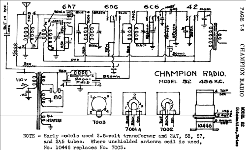 52 early ; Champion Radio Labs (ID = 424582) Radio