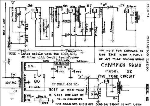 52 early ; Champion Radio Labs (ID = 424583) Radio