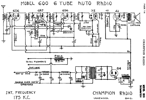 600 ; Champion Radio Labs (ID = 404322) Car Radio