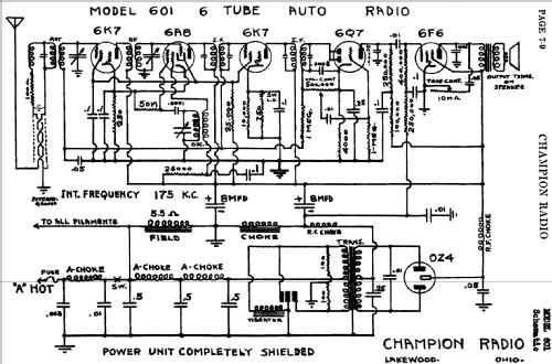 601 ; Champion Radio Labs (ID = 404325) Car Radio