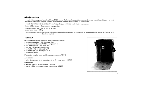 Multimètre électronique GI83; Chauvin & Arnoux; (ID = 1680173) Ausrüstung