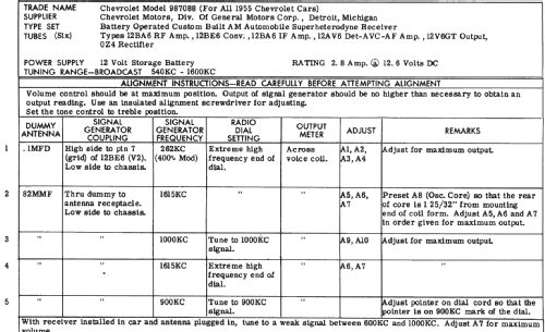 987088 ; Chevrolet Div. (ID = 237764) Autoradio