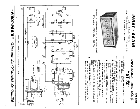 ST12; Cibot Radio; Paris (ID = 1392921) Ampl/Mixer