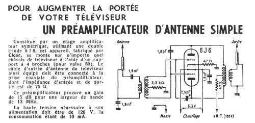 Préamplificateur 1957; Cicor, P. Berthélémy (ID = 507349) RF-Ampl.