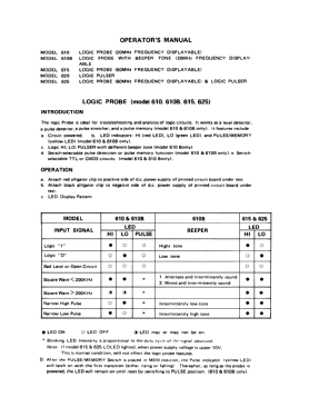 Logic Probe 610B; CIE, Chung (ID = 2918290) Equipment