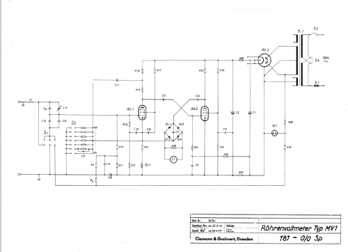 Röhrenvoltmeter MV1; Clamann & Grahnert; (ID = 114364) Equipment