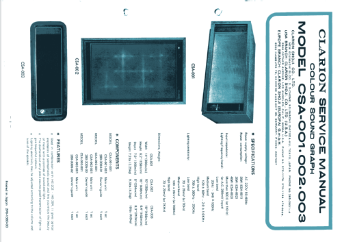 Color Sound Graph CSA-001-001; Clarion Co., Ltd.; (ID = 2520296) Misc