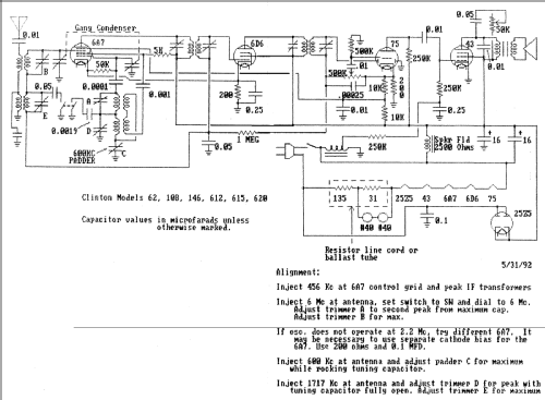 612 SP ; Clinton Mfg.Co.; (ID = 2168595) Radio