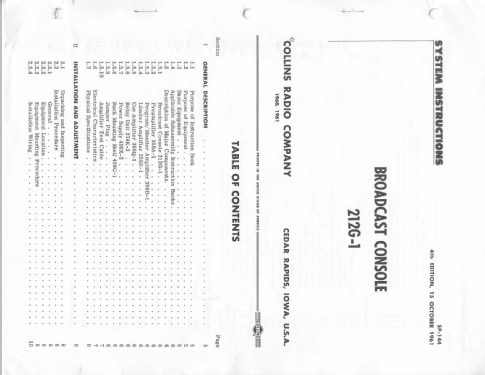 Broadcast Console 212G-1; Collins Radio (ID = 1936131) Verst/Mix