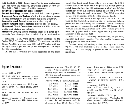 30S-1; Collins Radio (ID = 3058583) Ampl. RF