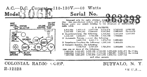 306E; Colonial Radio Co.; (ID = 1841961) Radio