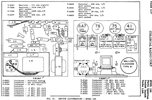 150 ; Colonial Radio Co.; (ID = 718068) Car Radio