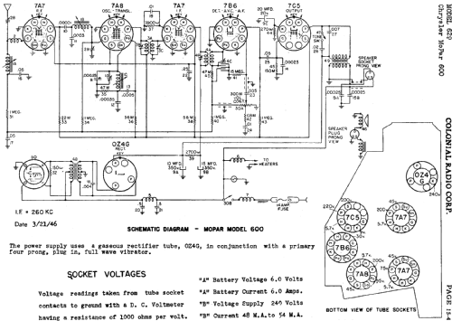 Chrysler MoPar 600 ; Colonial Radio Co.; (ID = 721347) Car Radio