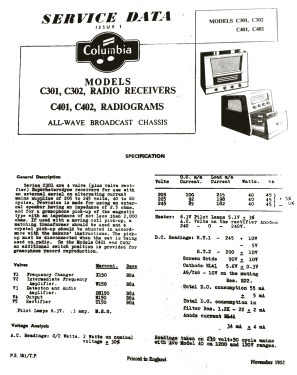 C302; Columbia Graphophone (ID = 2959732) Radio