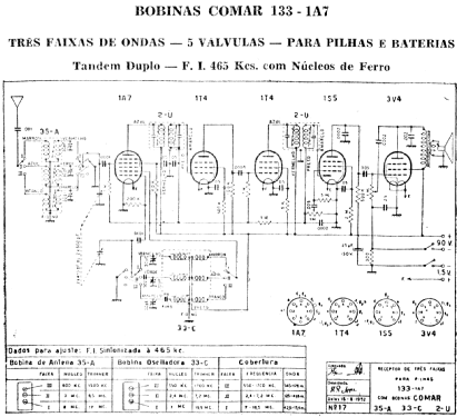 Rádio receptor 133-1A7; COMAR Indústria e (ID = 1893824) Radio