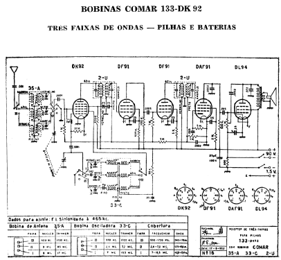 Rádio receptor 133-DK92; COMAR Indústria e (ID = 1893810) Radio