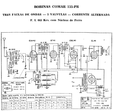 Rádio receptor 135-PR; COMAR Indústria e (ID = 1893828) Radio