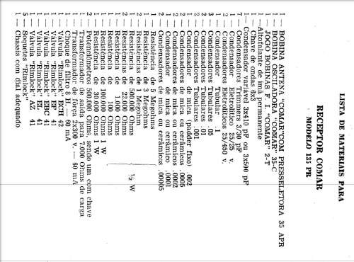 Rádio receptor 135-PR; COMAR Indústria e (ID = 1926712) Radio