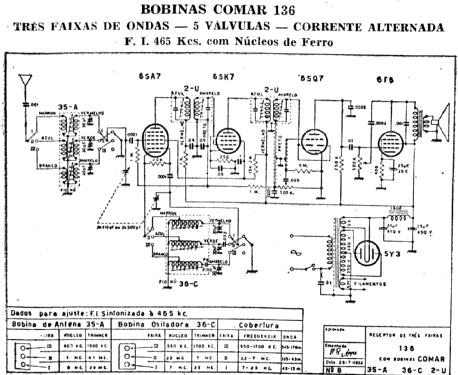 Rádio receptor 136; COMAR Indústria e (ID = 1893830) Radio