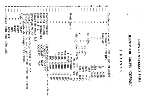 Rádio receptor 136-PR; COMAR Indústria e (ID = 1926714) Radio