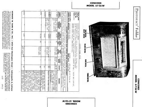 6F26W C= 105; Concord Radio Corp.; (ID = 834884) Radio