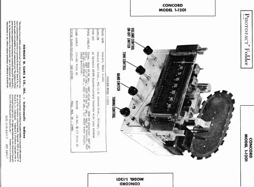 Concord 1-1201 ; Concord Radio Corp.; (ID = 470974) Radio