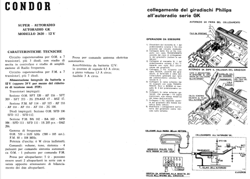 GK2620 12V; Condor Ing. Gallo; (ID = 791342) Car Radio