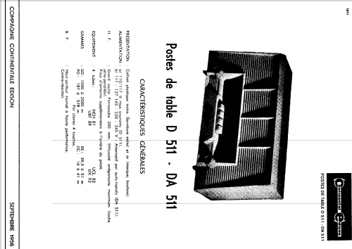 D511; Continental Edison, (ID = 1196712) Radio