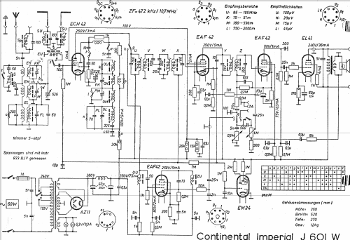 Imperial J 601W; Continental-Rundfunk (ID = 1014451) Radio