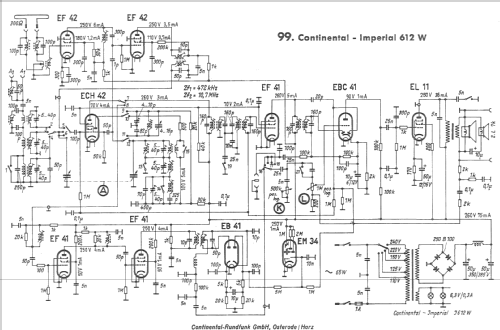 Imperial 612W ; Continental-Rundfunk (ID = 568355) Radio