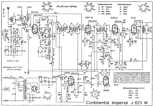 Imperial J 601W; Continental-Rundfunk (ID = 2080088) Radio