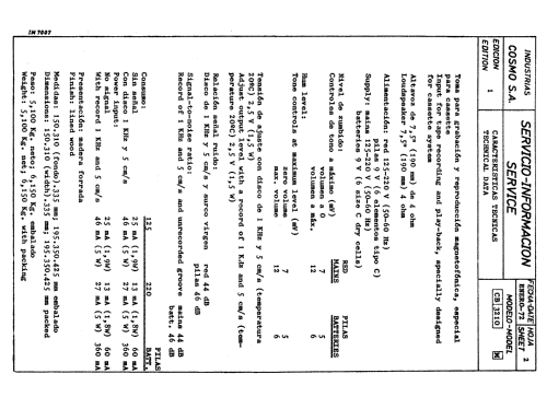 B-3210 ; Cosmo S.A., (ID = 2454125) R-Player