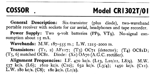 CR1302T/01; Cossor, A.C.; London (ID = 724975) Radio