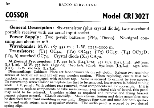 CR1302T; Cossor, A.C.; London (ID = 646794) Radio