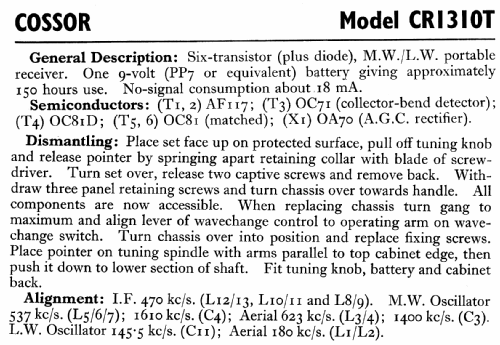 CR1310T; Cossor, A.C.; London (ID = 763765) Radio