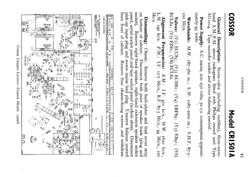 CR1501A; Cossor, A.C.; London (ID = 596654) Radio