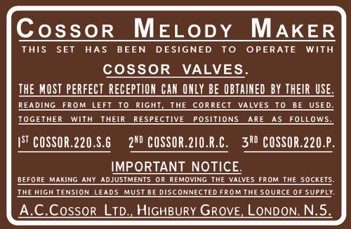 Melody Maker ; Cossor, A.C.; London (ID = 3070832) Radio