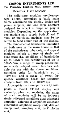 Modular Oscilloscope CD100; Cossor, A.C.; London (ID = 2782175) Ausrüstung