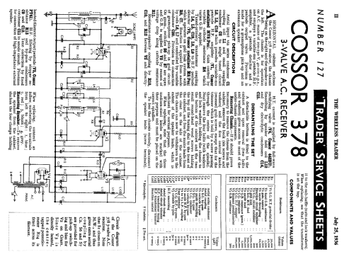 Super Ferrodyne 378; Cossor, A.C.; London (ID = 1030105) Radio