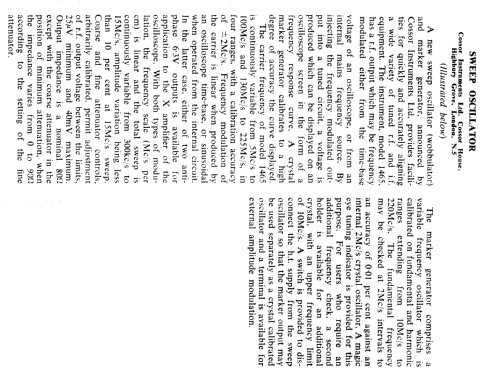 Sweep Oscillator 1465; Cossor, A.C.; London (ID = 2692558) Equipment