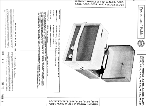 F-739 Record Player ; Crescent Industries, (ID = 1849197) Reg-Riprod