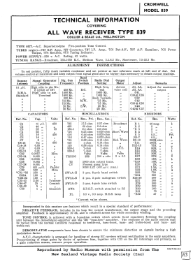 Gulbransen 839; Cromwell, Gulbransen (ID = 2905596) Radio