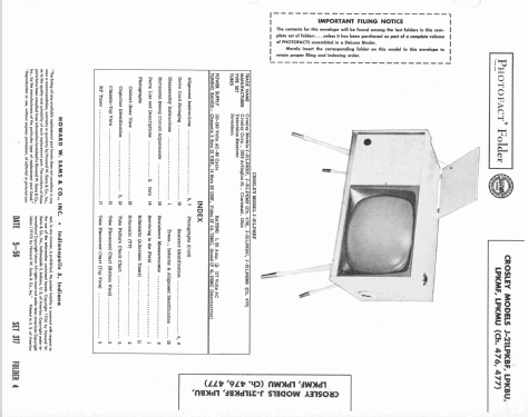 J-21LPKBF Ch= 476; Crosley Radio and (ID = 2220293) Television
