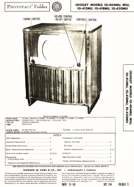 10-404M1U ; Crosley Radio Corp.; (ID = 2794211) Television