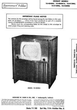 10-404M1U ; Crosley Radio Corp.; (ID = 2794212) Television