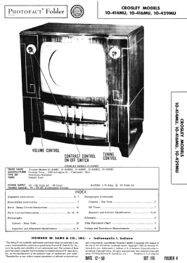 10-414MU; Crosley Radio Corp.; (ID = 2801334) Television