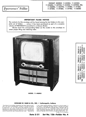 11-445MU Ch= 321-1; Crosley Radio Corp.; (ID = 2869907) Television